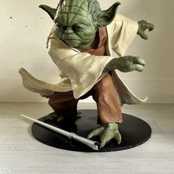 Large Yoda Statue / Figure – Star Wars Collectible – Lightsaber Broken