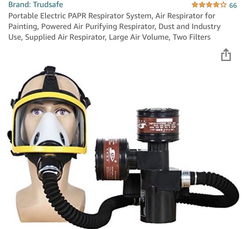 Portable Electric PAPR Respirator System, Air Respirator for Painting, Powered Air Purifying Respirator, Dust and Industry Use, Supplied Air Respirato