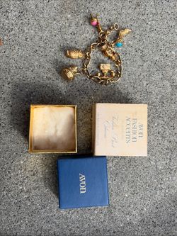 Avon Gold-Tone Charm Bracelet with Original Box