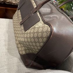 Gucci Leather Trimmed Duffel Bag