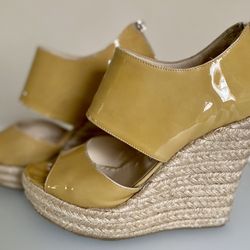 JIMMY CHOO Patent Leather Espadrilles Size 8