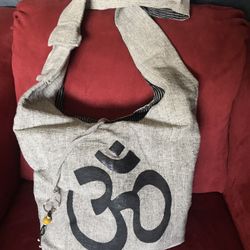 Long Hippie Hobo Sling Shoulder Crossbody Bag, Bohemian Hippie Bag, 2 layers , OM