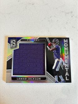 Lamar Jackson spectra rookie card jersey patch