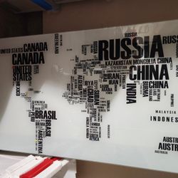 Glass World Map Frame