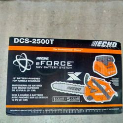 Echo 56v Force Chainsaw 12in Battery Y Charger New 