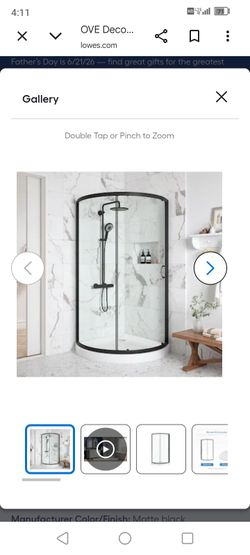 OVE 33inch rounded corner shower door brushed nickel BRAND NEW