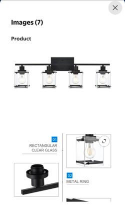 Light Fixtures 4 Lights Matte Black Vanity Light