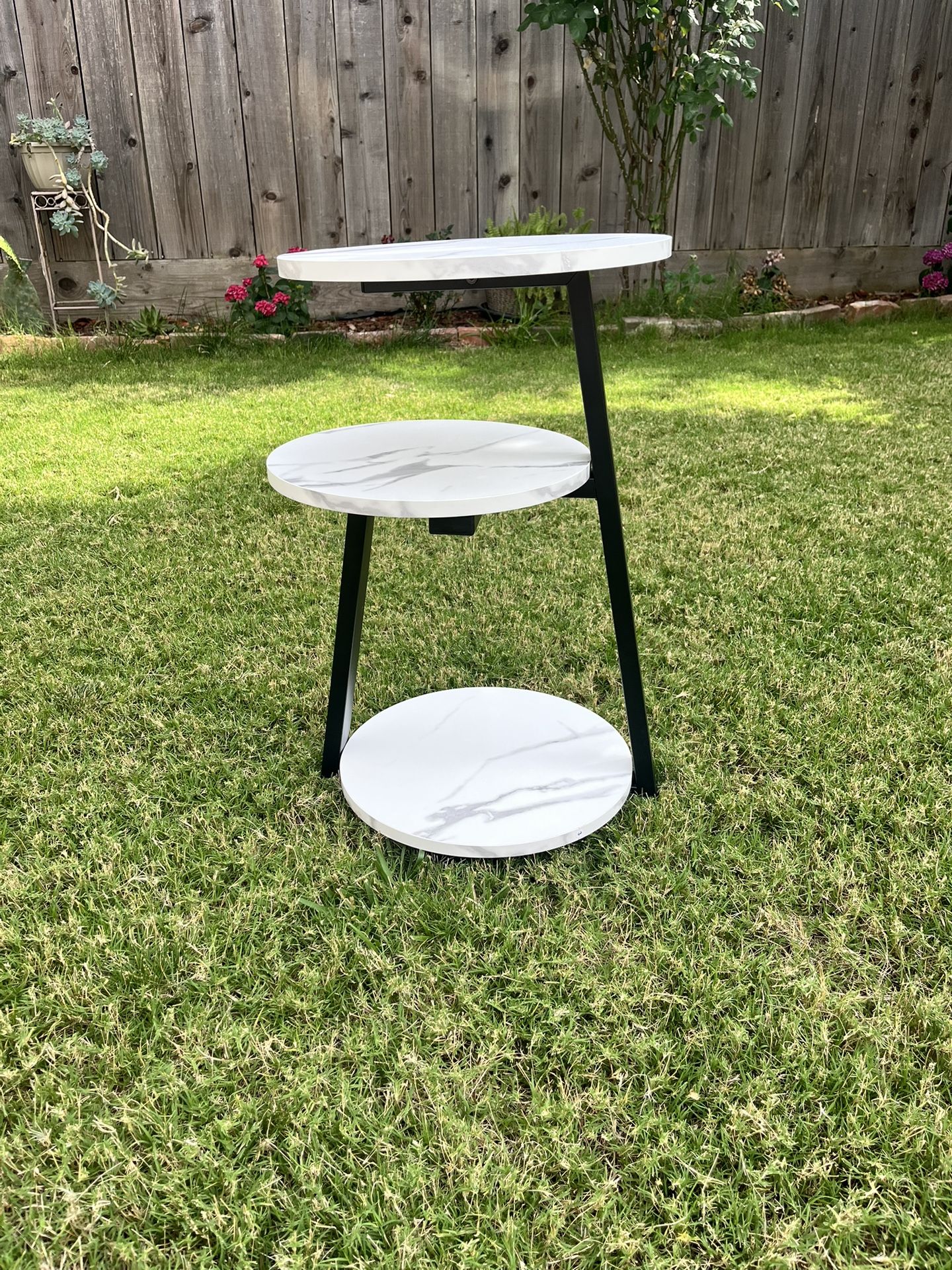 Faux Marble End Table