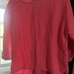 NEW Soft Surroundings Pink 3/4 Cuffed Sleeve Shirt, S