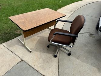Vintage Desk and Office Chair Set
