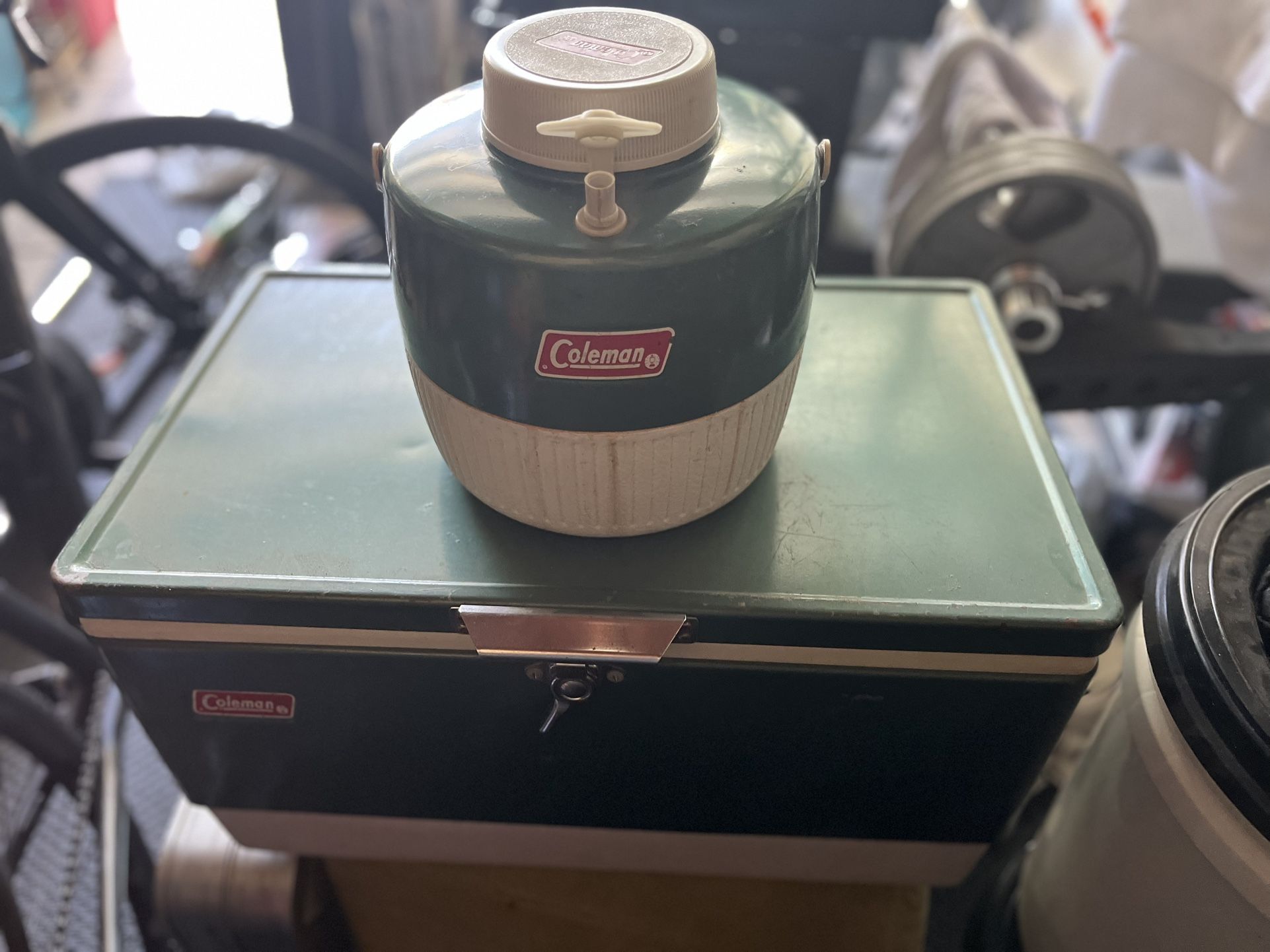 Coleman Cooler and Water Jug