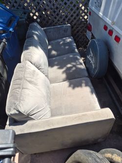 Sofa Couch Gray Micro Suede