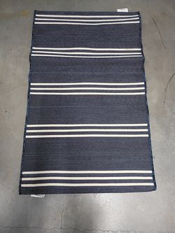 Threshold 5'x7' Stripe Rectangular Woven Outdoor Area Rug Navy
