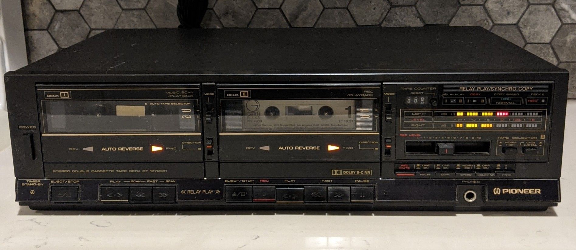 Pioneer Stereo Cassette Tape Deck Player