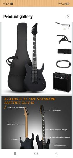 Ktaxon 39" Electric Guitar with 20Watt Amp for Beginners, Matte Black
Full Size 170 Model Starter Guitars Kit for Professionals, Included Bag, Shoulde