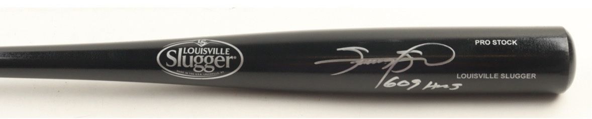 Sammy Sosa Signed Louisville Slugger Pro Stock Baseball Bat Inscribed "609 HRs" (Beckett)