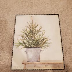 Evergreen Painting With Metal Frame