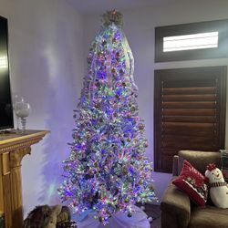 Christmas Tree Starry Light Flocked