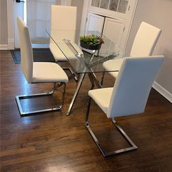 Glass Dining Room Table and Chairs