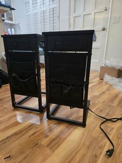 Set of 2 C-Shaped End Tables w/ Charging Stations - Like New