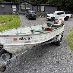 15’ Aluminum Boat W/ 25hp Yamaha