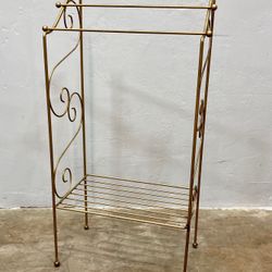  Mid-Century Gold Tone Blanket/Towel Rack