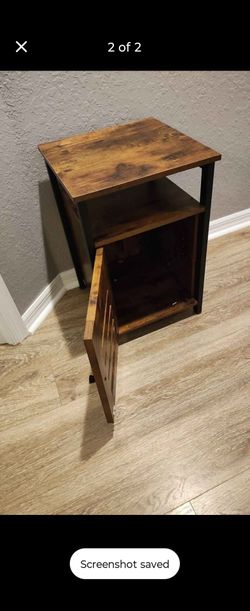 Industrial Rustic Wood and Metal End Table
