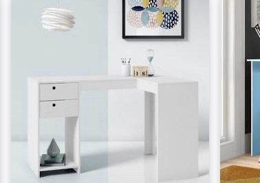 Small white bedroom desk