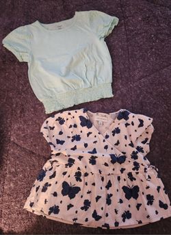 Girls Summer Shirts And Skirt All Size Med 7/8