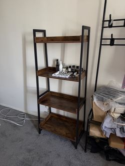 4-tier wood bookshelf