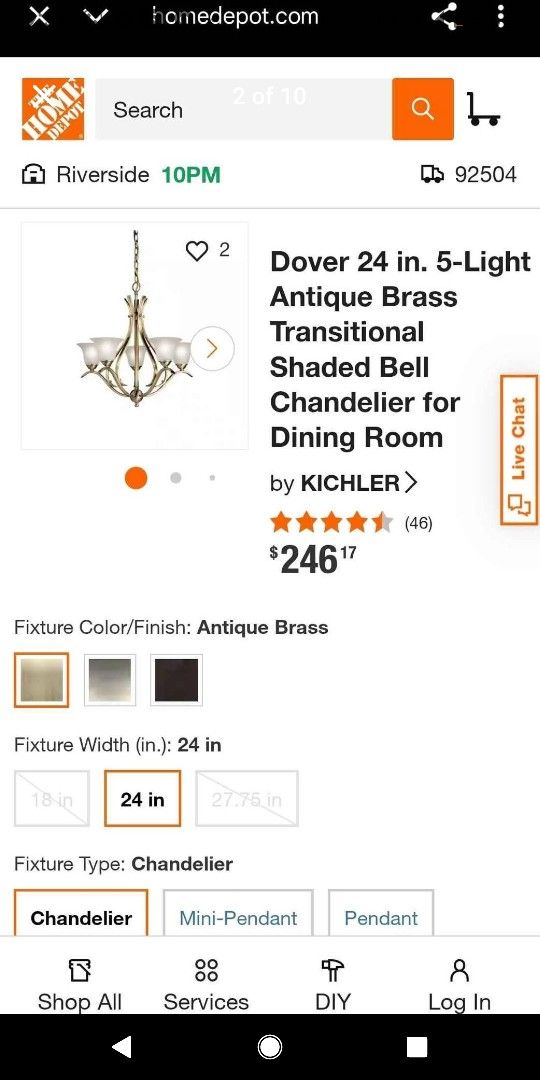 Chandelier In Like New- Silver