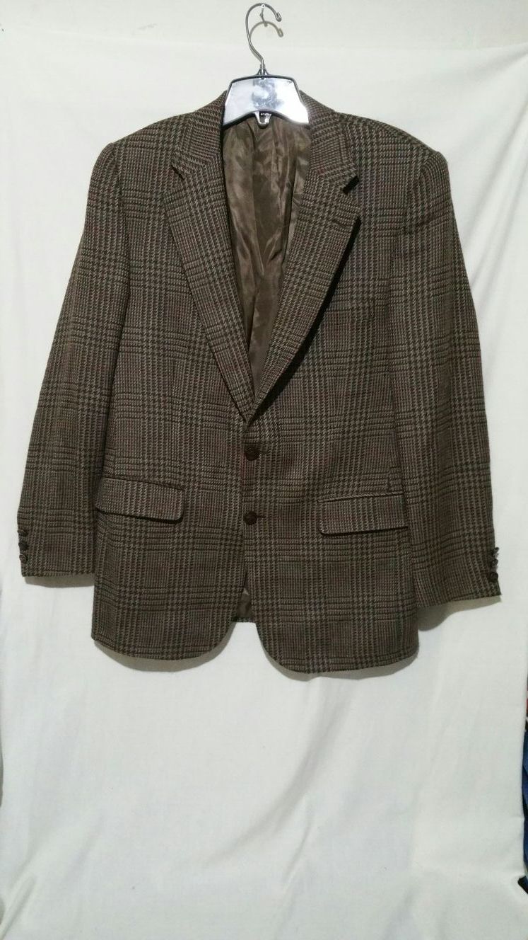 Burberry Tweed Plaid Blazer Sport Coat