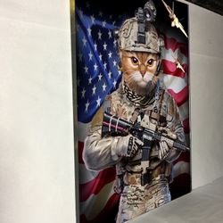 Canvas wall decoration 30”x42”. Brand new we can make it in different sizes, from 4.5”x4.5” to 30”x66”, Wood frame and sprayed with glossy clear coat