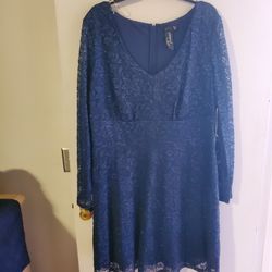 Navy Blue Lace Brand New Knee Length Dress