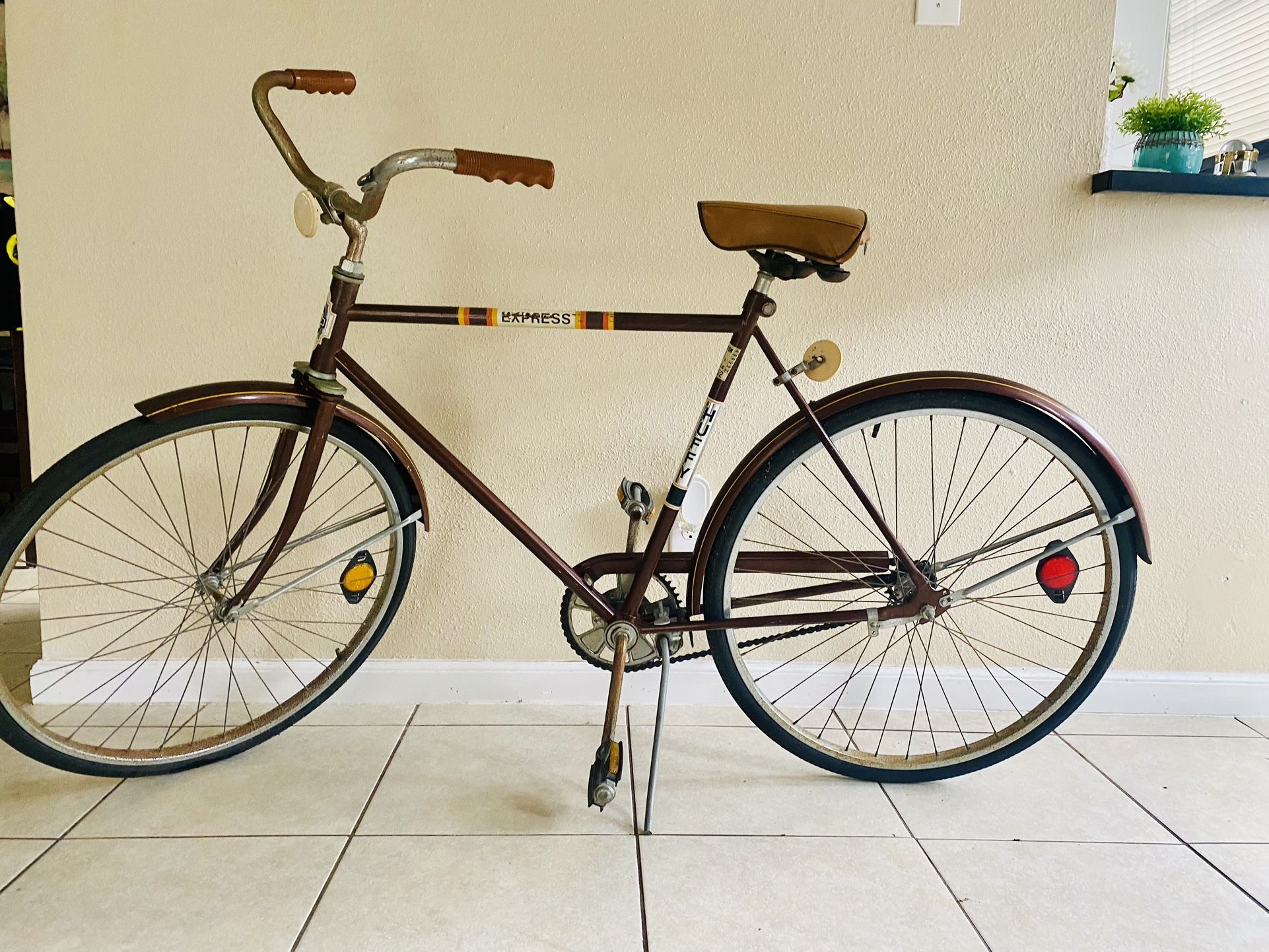 1970S HUFFY EXPRESS MENS 1-SPEED ROAD CRUISER BIKE VINTAGE BICYCLE HUFFMAN USA!   