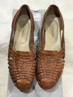 New: Softspots Trinidad Women’s 9.5 N Narrow Rust Brown Leather Huarache Shoes