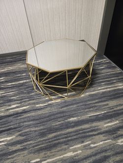 Octagon Gold Mirror Coffee Table