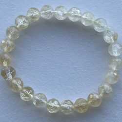 Genuine Citrine Faceted Beaded Bracelet