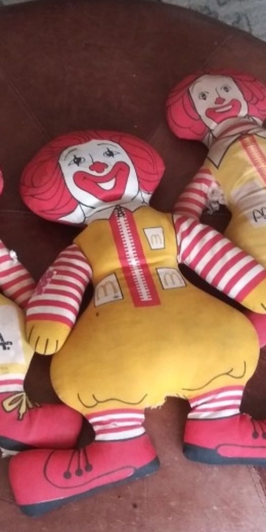 VINTAGE 1978 RONALD MCDONALD PLUSH DOLL lot of 3.