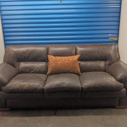 Comfortable Leather Couch (free delivery)