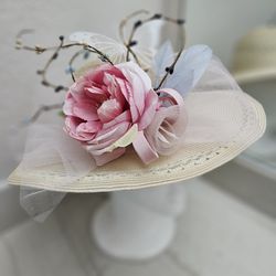 Kentucky Derby Hat  CUSTOM Pink Flower