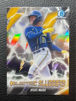2026 Jesus Made Bowman Chrome Refractor “Electric Sluggers”. Milwaukee Brewers.