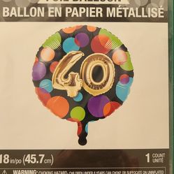 Foil Ballon  Age 40 Papier Metalise