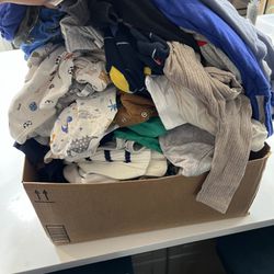Box of Baby Boy Clothes 