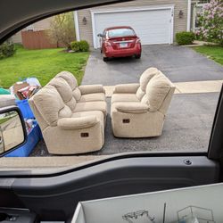 Free Reclining Couch And Loveseat