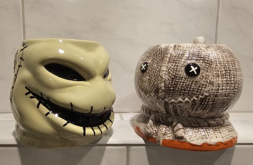 Halloween Coffee Mug Set – Disney Nightmare Before Christmas Oogie Boogie & Trick 'r Treat Sam