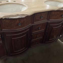 55” Double Vanity Bathroom Sink Cabinet - Salvage - B1275