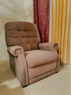 Brown Striped Tufted Armchair / Accent Chair