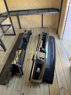 New take off front/rear bumpers from 2026 F250. Will fit newer F250/350 trucks. No fog lights in front bumper. Front bumper $700 and rear bumper $300.