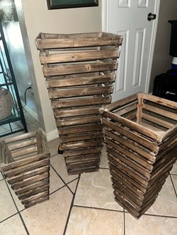 Rustic Wooden Crates Set